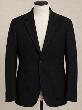 Alexander Shields Jacket Mens 48L Black Blazer Wool 2 Button Suit Coat VTG